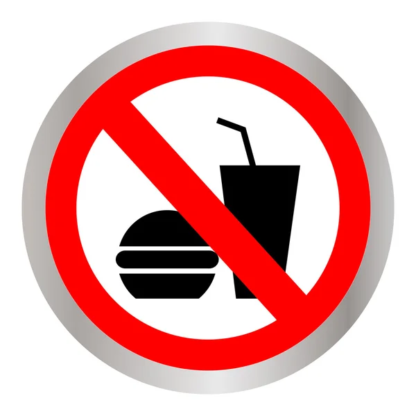 Geen voedsel toegelaten symbool, geen eten, geen voedsel of drank gebied teken, eten en drinken verbod teken — Stockvector