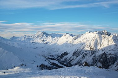 Kayak Merkezi Ischgl sabah. Avusturya.