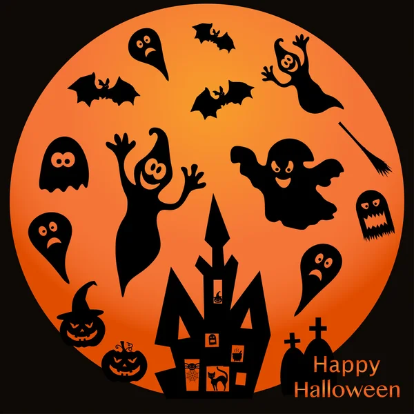 Праздничная иллюстрация на тему Хэллоуина . — стоковый вектор