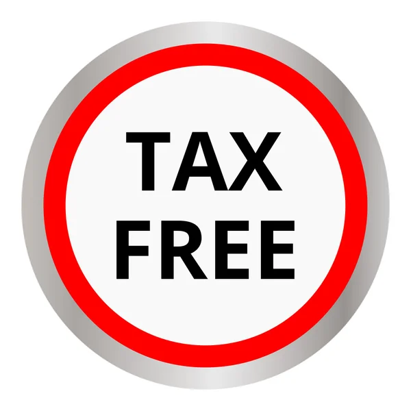 Libre d'impôt cercle web chromé rouge icône brillante — Image vectorielle