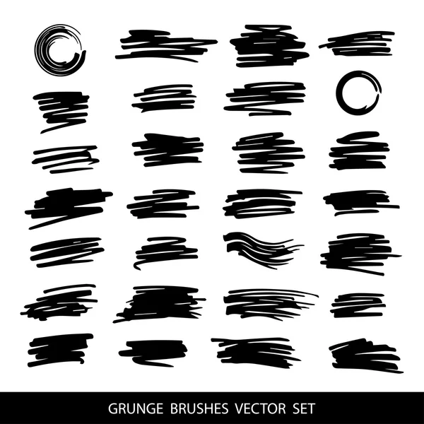 Grand ensemble de coups de pinceau grunge . — Image vectorielle