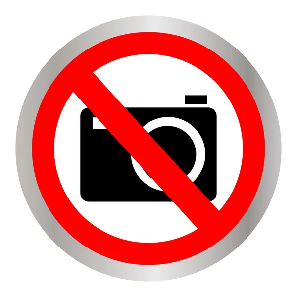 No camera no photo sign red prohibition - vector — Stock Vector