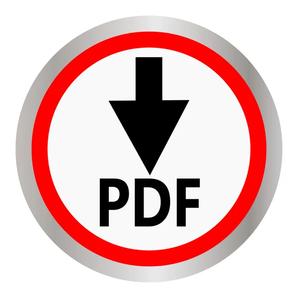 PDF download-icoontje. Knop bestand uploaden. Symbool van de belasting. Downloaden van de pijl — Stockvector