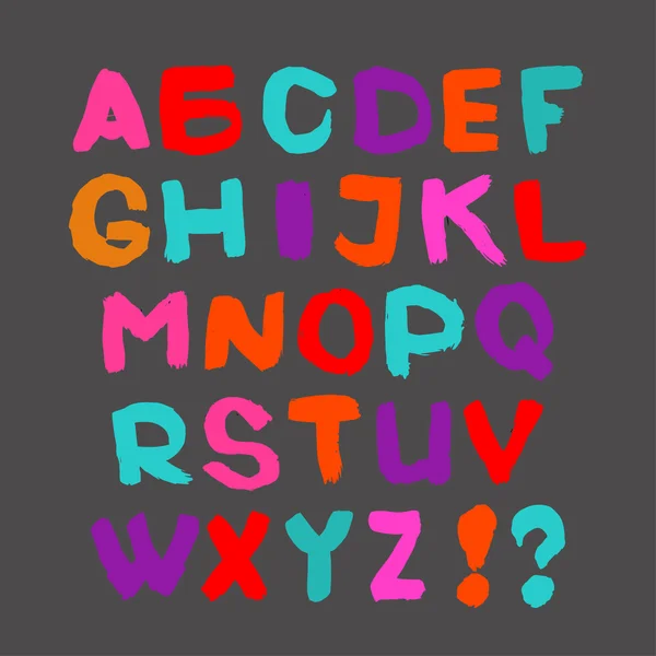 Kolorowy alfabet angielski na szarym tle. Ilustracja wektorowa. — Wektor stockowy