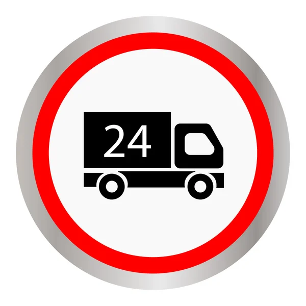 Coche 24 horas, entrega 24 horas icono. Ilustración vectorial — Vector de stock