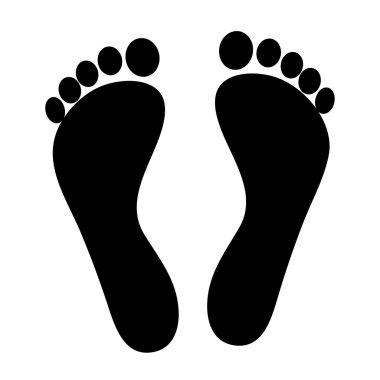 Ayak beyaz bir arka plan üzerinde siyah silüeti. Vektör çizim.