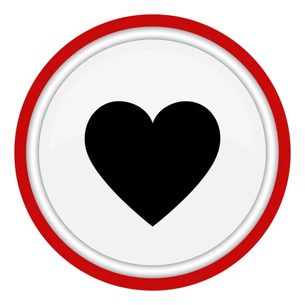 Heart Icon Vector. Round icon, flat design. — Stock Vector