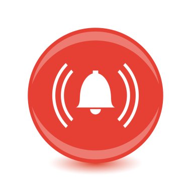 Alarm kırmızı daire web parlak simgesi. Vektör. 