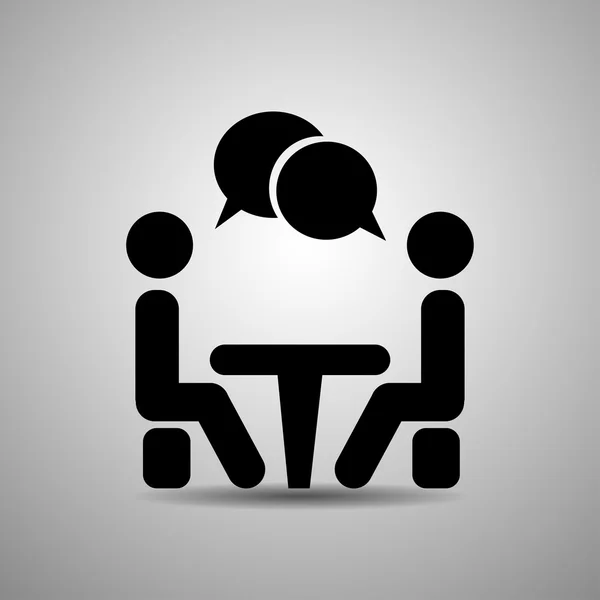 Icon Conference. People sitting around the table talking. Vector illustration — Stock Vector