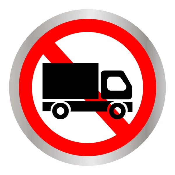 No truck forbidden sign symbol on white background. — Stock Vector