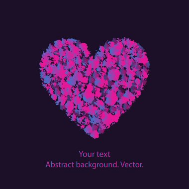 Karanlık bir arka plan üzerinde bir desen bir grunge kalple vektör çizim