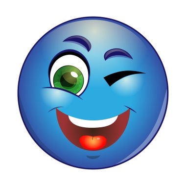 Parlak mavi ifade göz kırpıyor