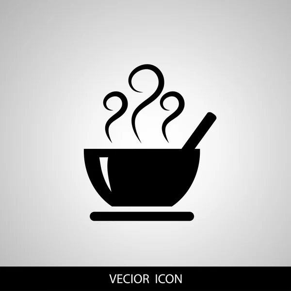 Icono de sopa aislado sobre fondo blanco. Icono del vector . — Vector de stock