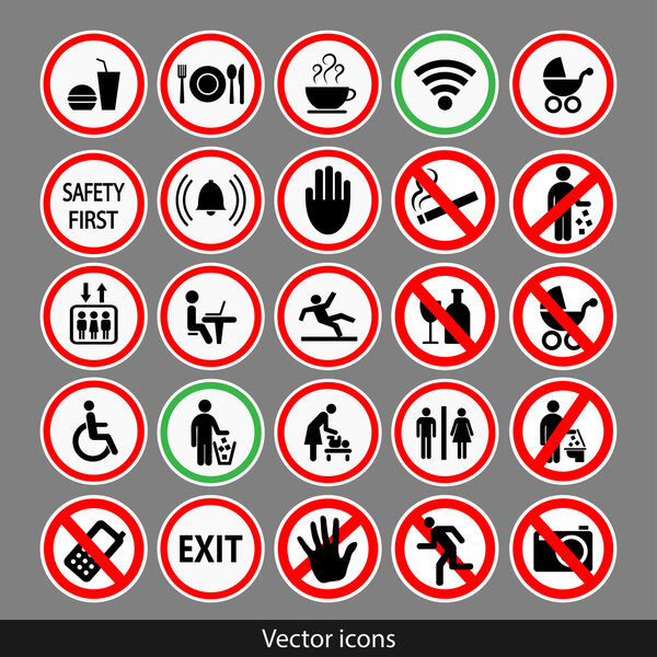 set of information icons