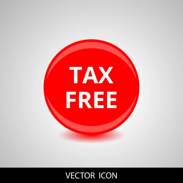 Tax free red chrome web circle glossy icon — Stock Vector