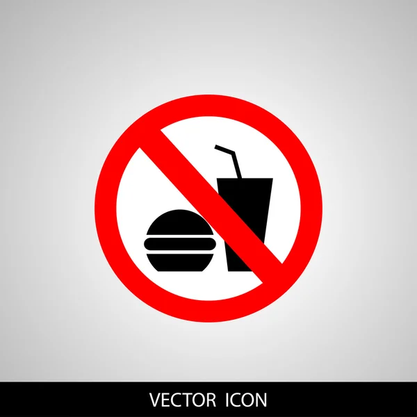 Запрет на еду и напитки не допускается — стоковый вектор