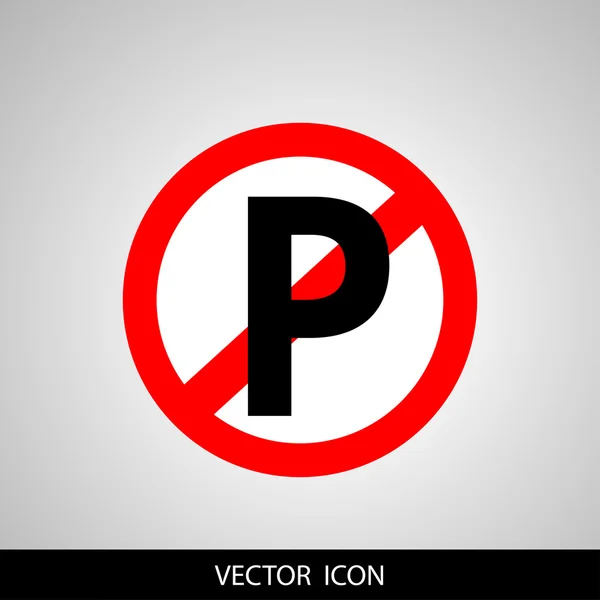 No hay signo de aparcamiento icono sobre fondo gris . — Vector de stock