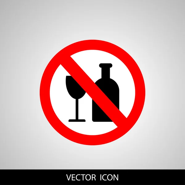 Sin signo de alcohol sobre fondo blanco . — Vector de stock