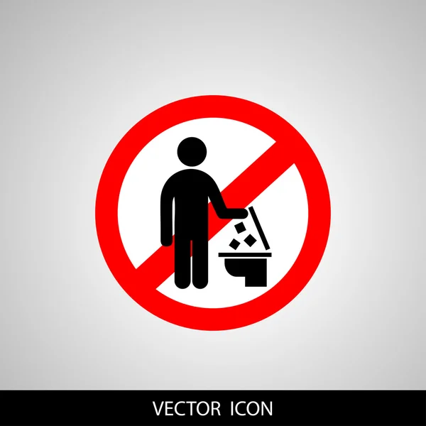 No tirar basura en el inodoro — Vector de stock