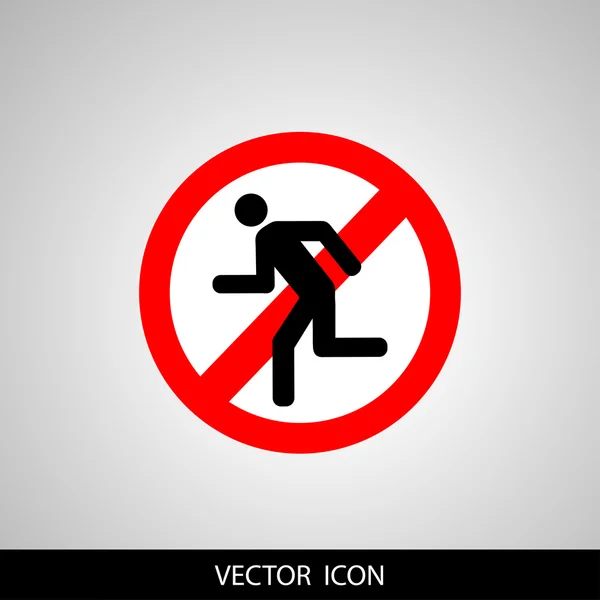 Икона, запрещающая бег — стоковый вектор