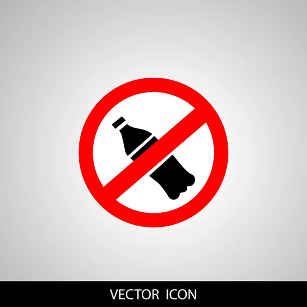 Prohibición de botellas de agua — Vector de stock