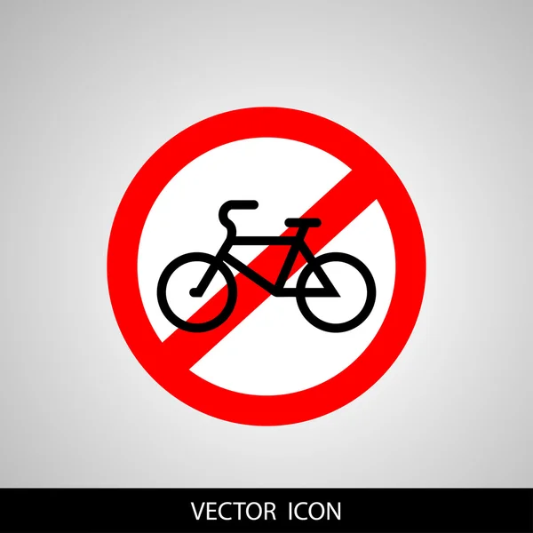 Sem bicicleta, bicicleta símbolo proibido. Assinar indicando a proibição ou regra. Aviso e proibido. Design plano. Ilustração vetorial . — Vetor de Stock