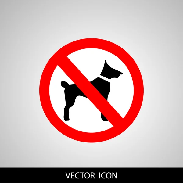 No hay signos de perros aislados sobre fondo blanco — Vector de stock