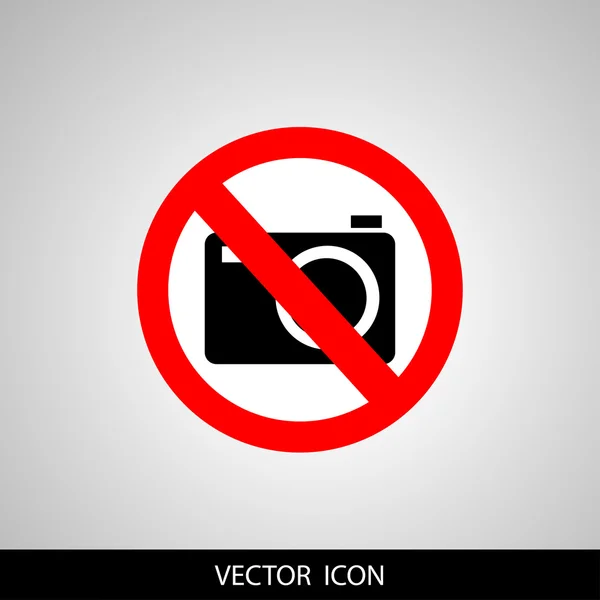 Keine Kamera kein Fotoschild rotes Verbot - Vektor — Stockvektor