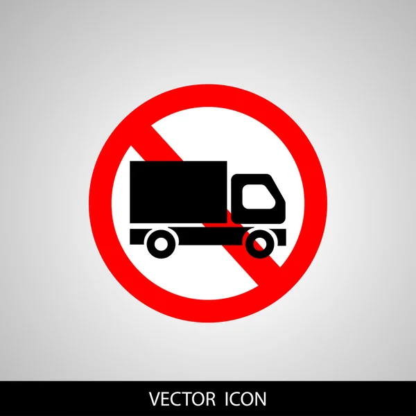 Ningún símbolo de señal prohibida camión — Vector de stock