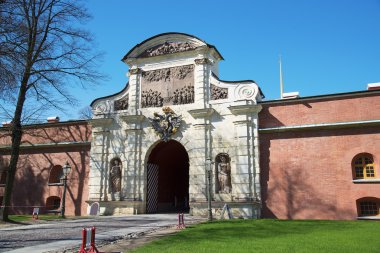  Peter'ın kapısı, Peter ve Paul fortress, St. Petersburg, Rusya'nın görünümü