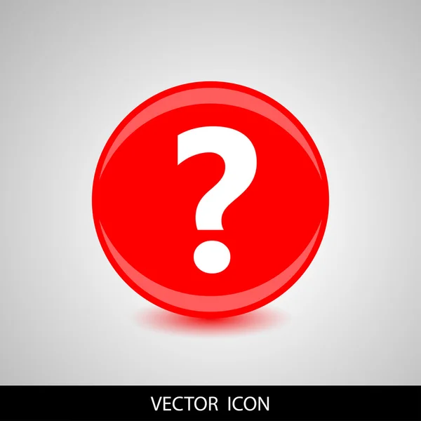 Icono de pregunta sobre fondo rojo. Ilustración vectorial . — Vector de stock