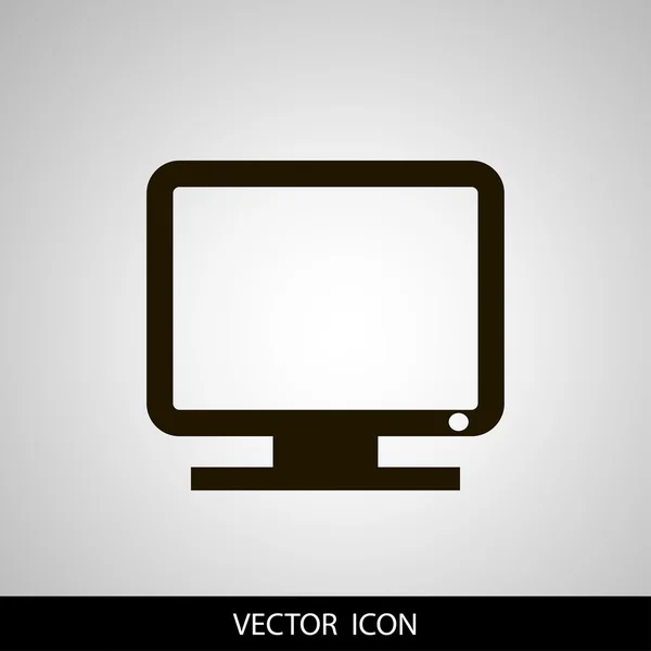 El icono de la computadora. Símbolo PC. Ilustración vectorial plana — Vector de stock