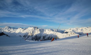 Alpler sabah kış Ischgl - dağ Alpler, Avusturya