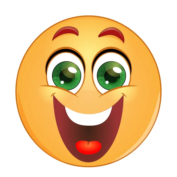 Emoticon ridere con grande bocca aperta — Vettoriale Stock