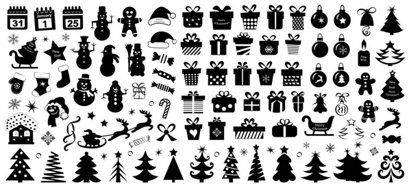 Set Christmas Icons Vector Illustration — Vettoriale Stock