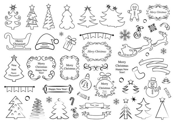 Christmas Vector Collection Christmas Symbols Elements — Stock Vector