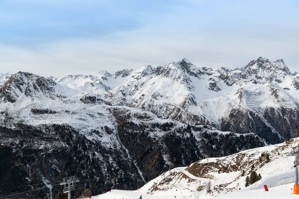 Панорама Австрийского Горнолыжного Курорта Ишгль — стоковое фото