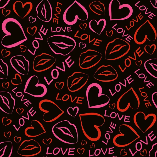 Abstract Seamless Love Pattern Valentines Day Wrapping Paper Romantic Wallpaper — 图库矢量图片