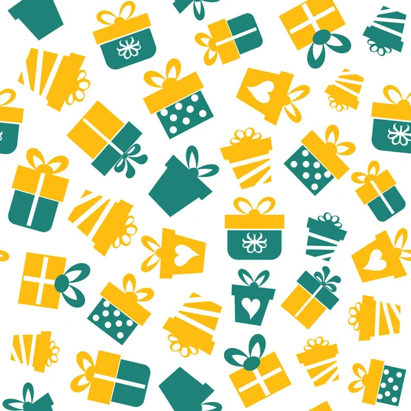 Seamless Gift Boxes Ornament Vector Illustration — Stok Vektör