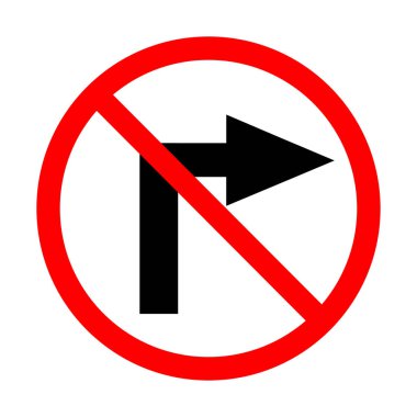 Sağa dönmeyin. Vektör illüstrasyonu.