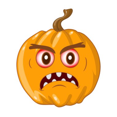 Cadılar Bayramı için kötü balkabağı. Vektör illüstrasyonu.