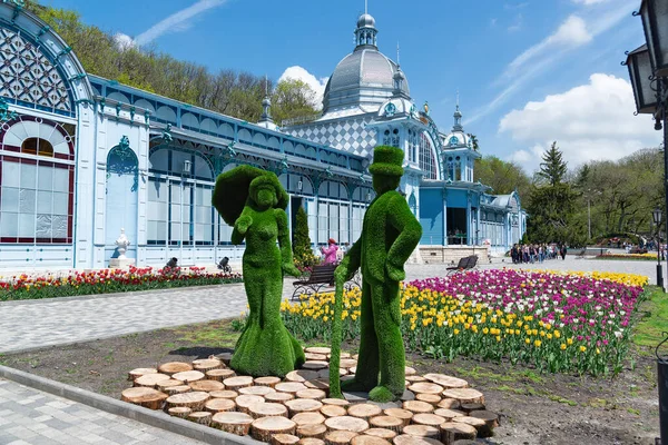 Galeria Puszkina Parku Wypoczynkowym Mieście Żeleznovodsk Rosja Maja 2021 — Zdjęcie stockowe