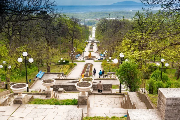 Cascade Staircase Resort Park Zheleznovodsk Russia May 2021 — Stock Photo, Image