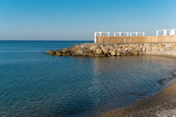 Playa Por Mañana Pueblo Turístico Nebug Krasnodar Territorio Rusia —  Fotos de Stock