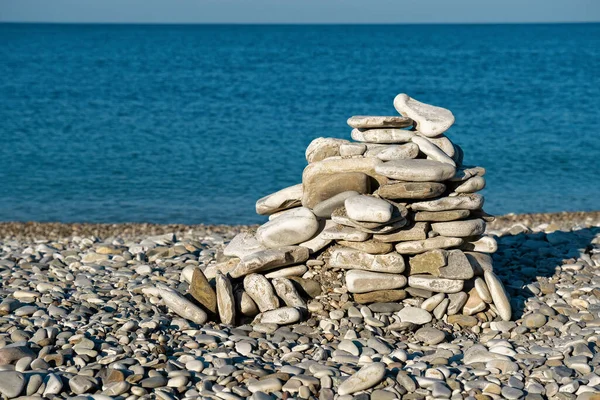 Stacked Stone Figure Beach — Stock Photo, Image
