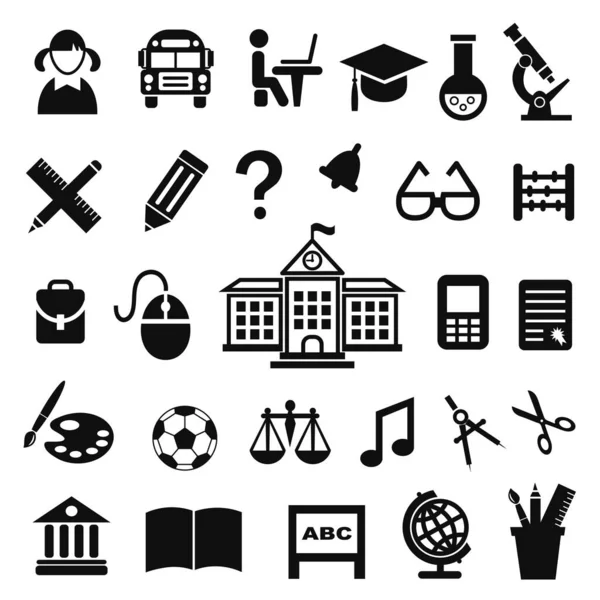 School Education Icons Vector Illustration Vector Graphics