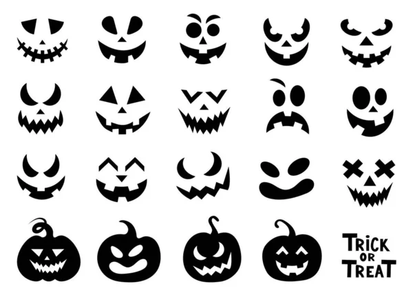 Set Elements Creating Pumpkin Face Halloween Vector Illustration — Stock Vector