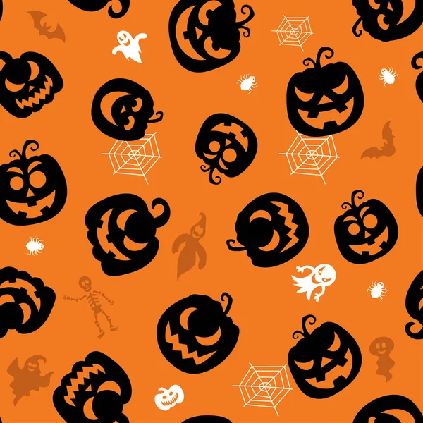Modèle Vectoriel Sans Couture Pour Conception Halloween Symboles Halloween Fantôme — Image vectorielle