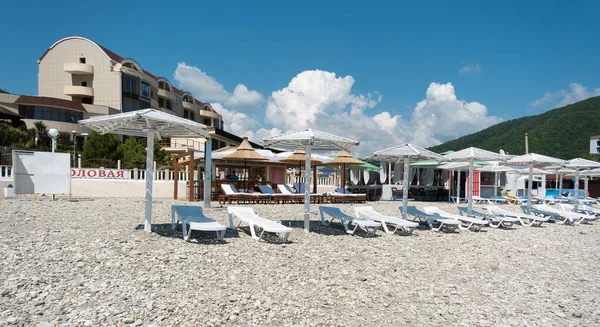 Umbrellas Beach Resort Village Nebug Krasnodar Territory Russia June 2021 — Stock Photo, Image