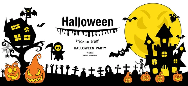 Εικονογράφηση Της Κάρτας Του Halloween Εικονογράφηση Διανύσματος — Διανυσματικό Αρχείο